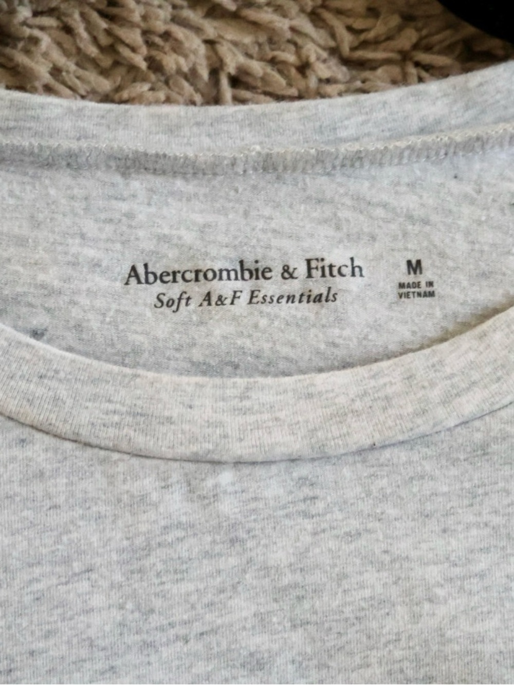Abercrombie & Fitch Soft A&F Essentials Heather Gray Baby Tee Size M - Picture 3 of 3